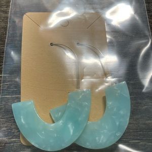 Hoop earrings light sea green